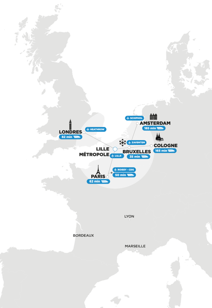 Map Lille Metropole location
